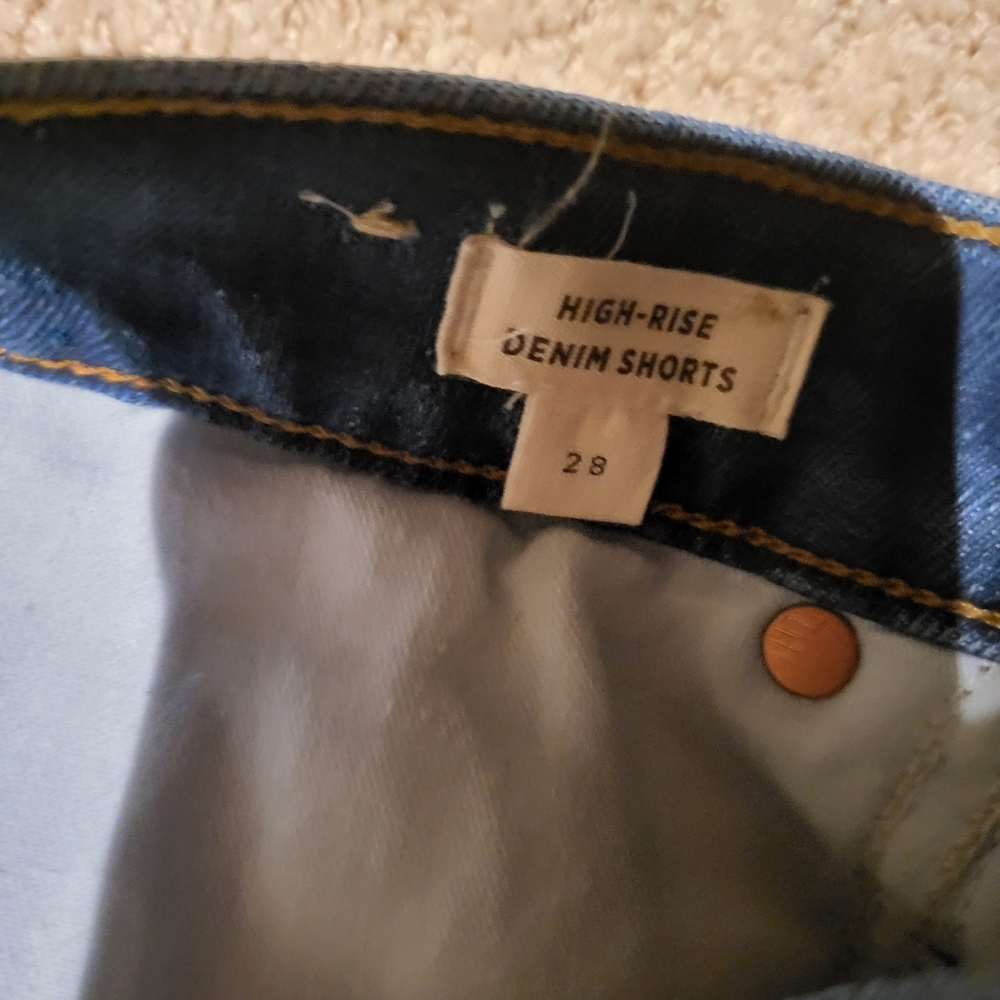 Madewell Cutoff High Rise Denim HIGH RISE Shorts Size 28 EUC - Picture 4 of 11